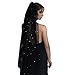 MOAIYU Unique Black Wedding Veil with Sparkling Rhinestones Fashion Headwear Headpieces for Bride Seeking Individuality