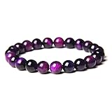 WXKAGF Pulsera de Piedra Natural Pulseras Coloridas de Ojo de Tigre para Mujeres Pulsera de Cuentas de Piedra Natural Hombres Joyería de Moda Pulsera de Regalo Joyería