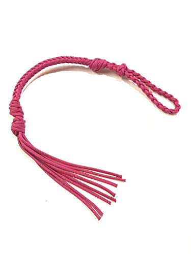 riding quirt hand braided fuchsia riding crop