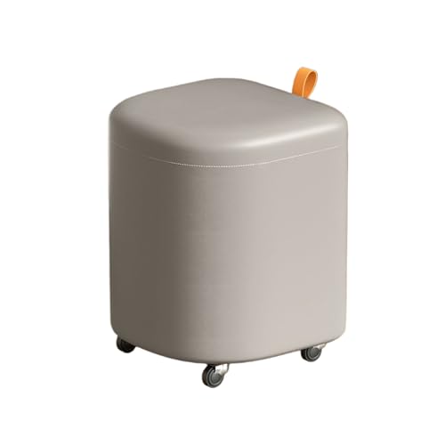 AKILER収納スツールキャスター付きオットマンロースツール木製玄関椅子リビングドレッサーチェア背もたれなしコンパクトおしゃれ (D)