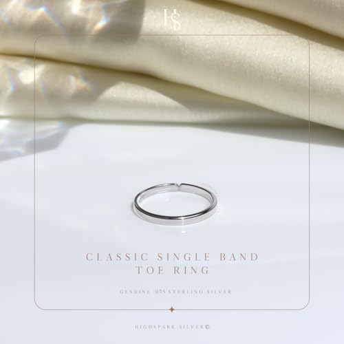Image of HighSpark Silver Toe Ring /Band Ring for Women | 92.5 Sterling Silver Adjustable Toe Rings | 1 Piece Only | Minimal & Elegant Designs