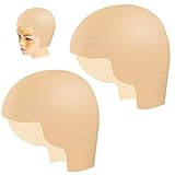 PACETAP 2 Pieces Bald Caps Makeup Latex Bald Caps Bald Head Wig Cap Halloween Makeup Blad Cap...