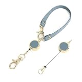 [honey&blue] リールストラップ 伸びる キーホルダー 頑丈 2個セット ワイヤーストラップ (【リールのみ】 サックスブルー)