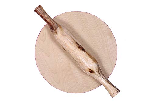 Image of Wooden Chakla Belan, Wooden Chakla & Belan Combo Set, Roti Maker, Rolling Board & Pin for Kitchen