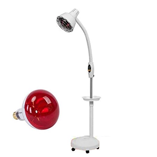 Bombilla roja del salón de belleza del infrarrojo lejano fisioterapia Lámpara Lámpara de pie de luz infrarroja de la piel de elevación de Rod del hogar Calefacción Hornear lámpara de ajuste manual de