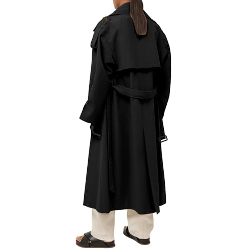 Trench pour femme haut de gamme à double boutonnage et coupe surdimensionnée élégante