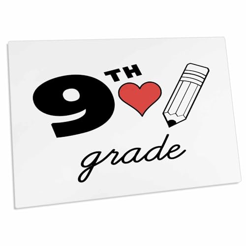 3dRose 9th Grade con clipart corazón rojo y lápiz miniatura 1