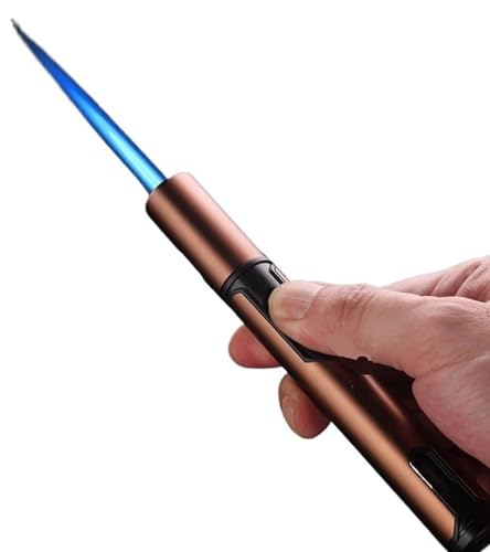Encendedor antorcha recargable resistente al viento plateado miniatura 2