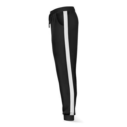 trending babz Pantalones deportivos para niños y niñas, con puños, a rayas, cordón de cordón, pantalones deportivos casuales para yoga con bolsillos, gris oscuro, 11-12 años