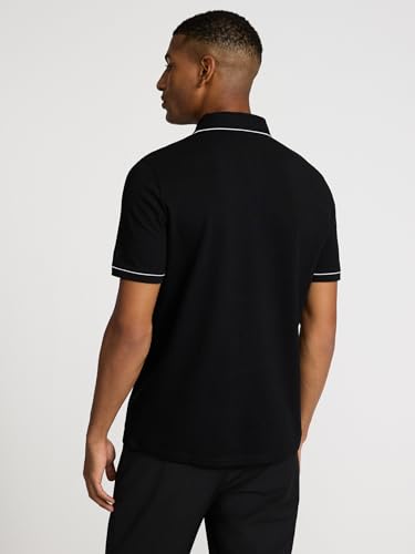 EXPRESS Men’s Luxe Pique Polo – Short Sleeve Piped Collar, Soft Cotton Blend, Tennis Tail Hem2