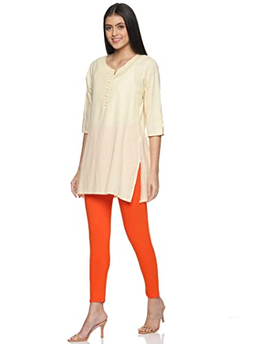 Image of Women's Soft Cotton Ankle Length Leggings | 4 Way Stretch | Mid Rise | Stretchable & Comfortable