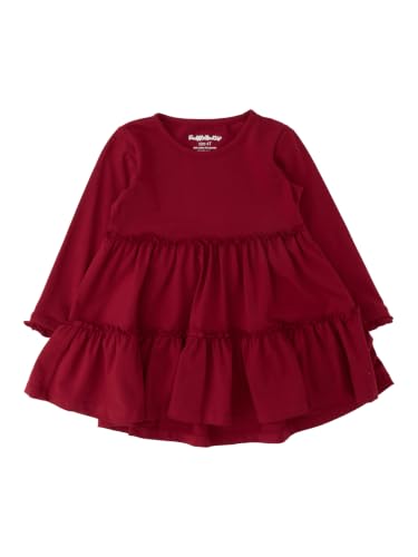Image of RuffleButts Girls High Low Tunic - Long Sleeve Ruffle Tunic Top