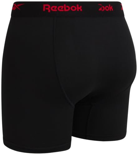 Reebok Mens Boxer Briefs - 8 Pack 6'' Inseam Soft Stretch Performance Mens Underwear Athletic Boxer Briefs with Contour Pouch