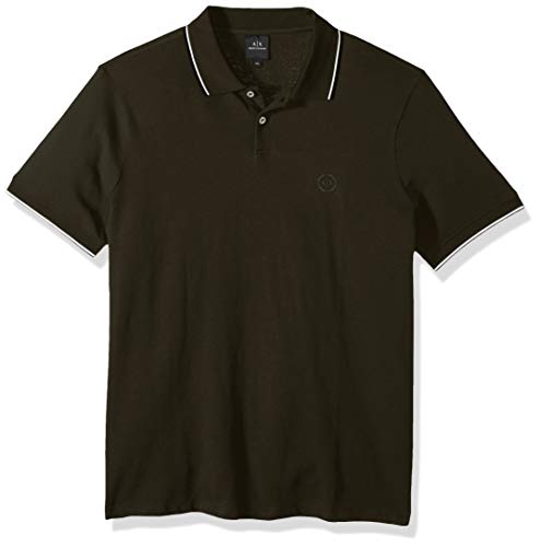 A|X Armani Exchange Men's Short Sleeve Polo Shirt, Deep Depths, M