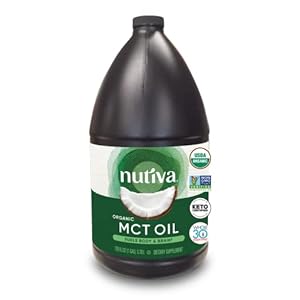 Nutiva Organic MCT Oil, 1 gallon, Unflavored for Keto Coffee, Non-GMO Oil made from Organic Coconuts, Keto Friendly…