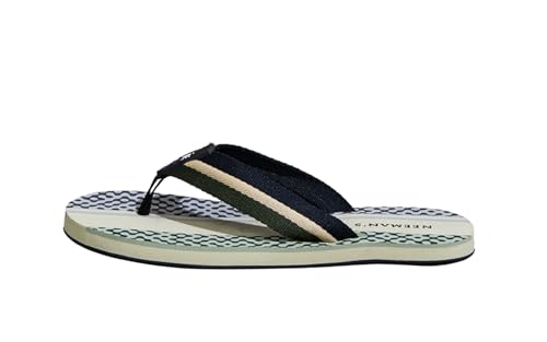 Image of Neeman's Modern Striped Fusion Flip Flops for Men | Orthopedic & Cushioned Slippers | Soft, Lightweight, Flexible Indoor Outdoor Chappal