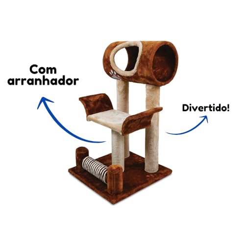 Chalesco American Pets Arranhador Paris Toca + Cama para Gatos