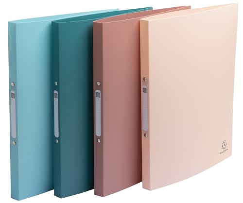 Exacompta - Réf. 54270E - Paquet de 4 classeurs souples Skandi - PP recyclé - 2 anneaux ronds -...