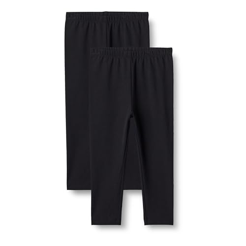 Amazon Essentials Girls Cotton Stretch Leggings Pack of 2 Black 4T