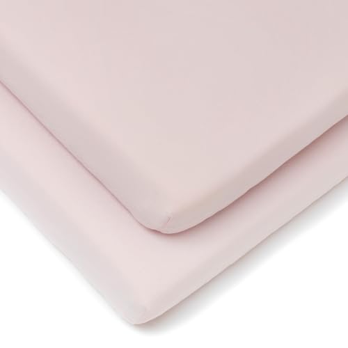 Clair de Lune 2 Pack Jersey Cotton Cot Bed Sheets 70 x 140 cm (Pink)