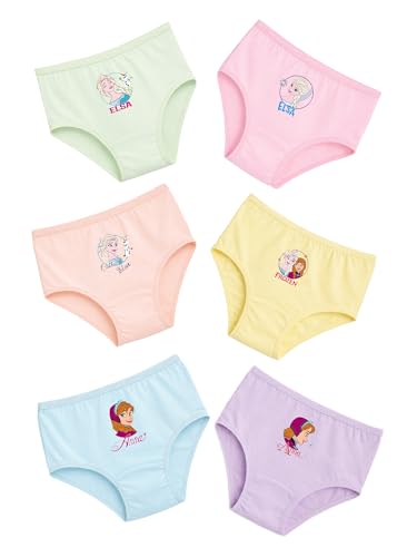 Image of Kids Girls Frozen Printed Panty Ultrasoft Underwear 100% Cotton Soft Comfortable | SKin Friendly | Innerwear Pack Of 6-Assorted (Color & Print May Vary)