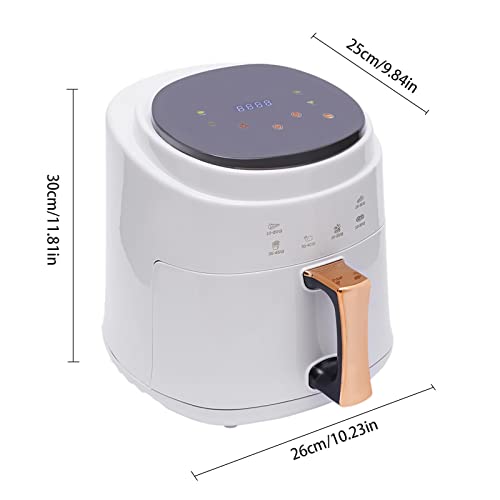 Heißluftfritteuse mit Sichtfenster airfryer 8 L Luftritteuse Großer Kapazität Elektrische LED Touchscreen Smart Timer-Funktion Gesunde Friteuse ohne Öl fettarmes Kochen Schneller Luft Zirkulation – Bild 4