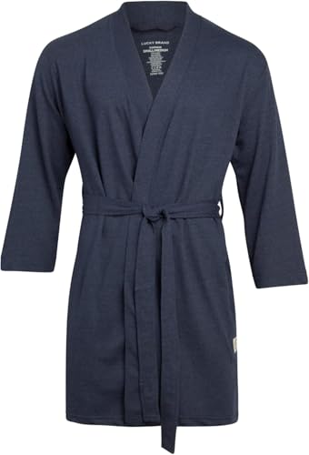 Lucky Brand Men’s Bathrobe – Warm Long Sleeve Knit Robe with Shawl Collar - Soft Cotton Blend Bath Robes for Men (Size: S-XL)2