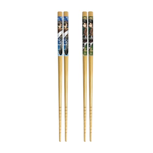 Lot de 2 baguettes de collection en bambou « Attack On Titans » - 22 cm de long