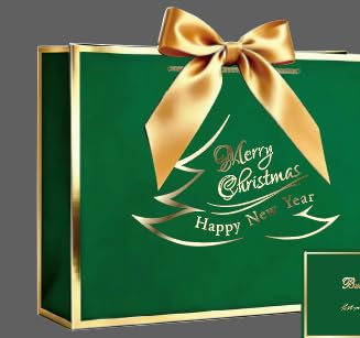 YoungTree Green Christmas Tree Gift Bags, Medium 2-Pack