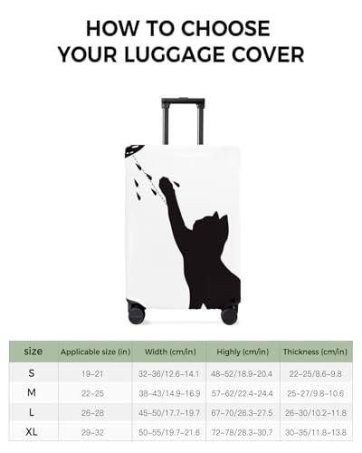 Travel Luggage Cover Medium Suitcase Cover Fit for 22-25 Inch Luggage Luggage Protector Suitcase Cover Scratchproof Fun Cat Shower Water Drops Black White Luggage Cover Protector for Suitcase3