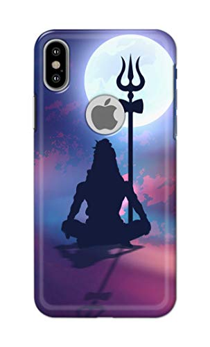 Image of Printed Hard Back Cover Case for Apple iPhone X | iPhone 10 | iPhone Xs | iPhone 10s Logo View Back Cover (Lord Shiva) -702
