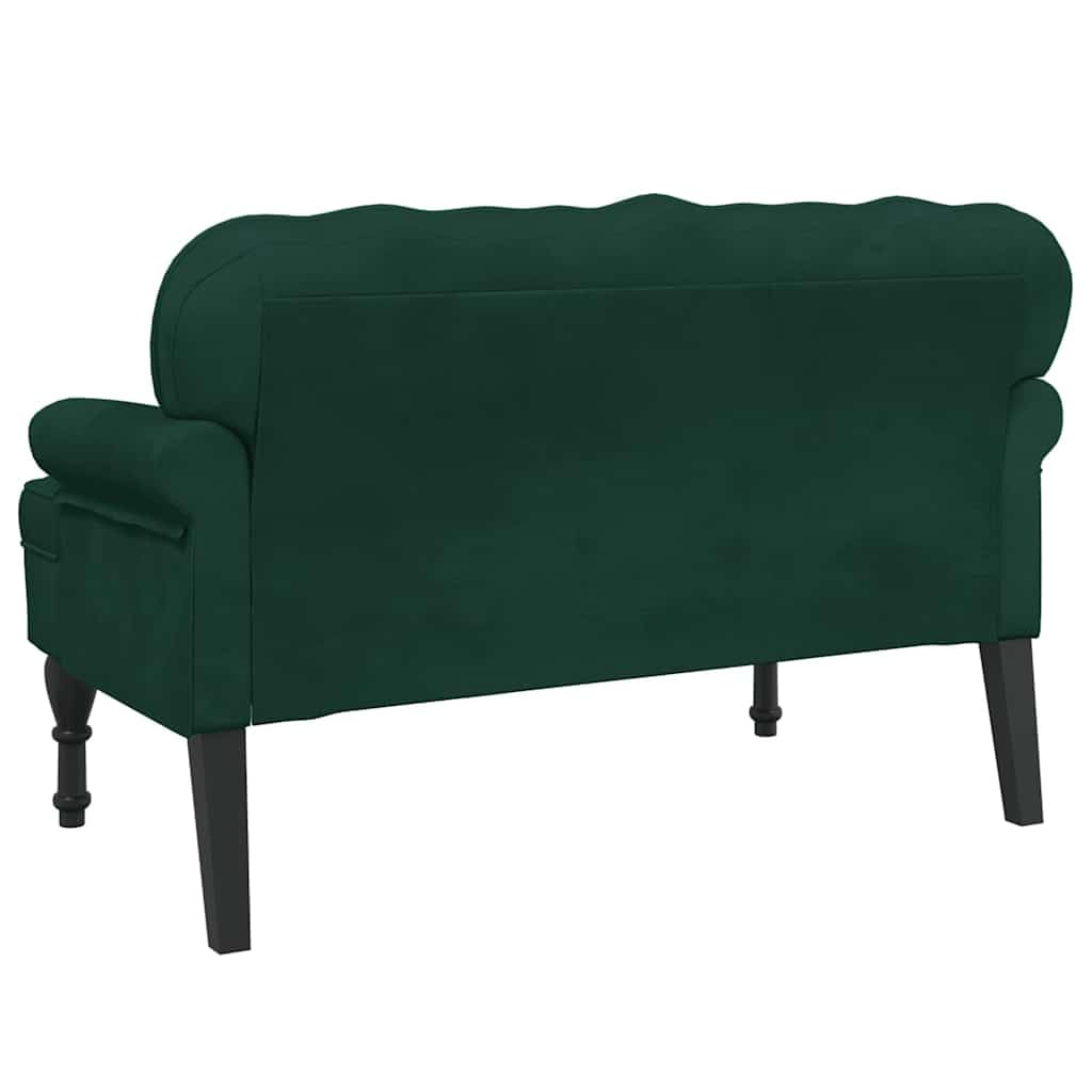 Generico Panca con Schienale Verde Scuro 119,5x64,5x75 cm in Velluto,Panche