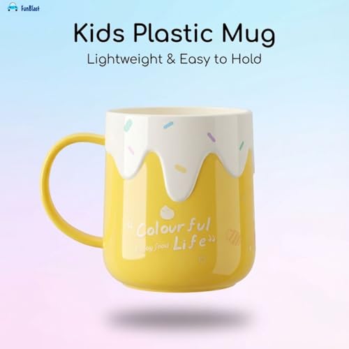 Image of FunBlast Milk Mug for Kids - 420 Ml; Unbreakable Mug for Kids, Milk Mugs for Kids Unbreakable - Milk Drinking Cup for Kids (Yellow)