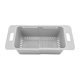 Gefriertruhenkorb, tief, verstellbarer Aufbewahrungs-Organizer, großer Aufbewahrungsbehälter für Kühlschrank, erweiterbare Trennwand, stapelbarer Gefriertruhen-Organizer mit Griff (Grau)