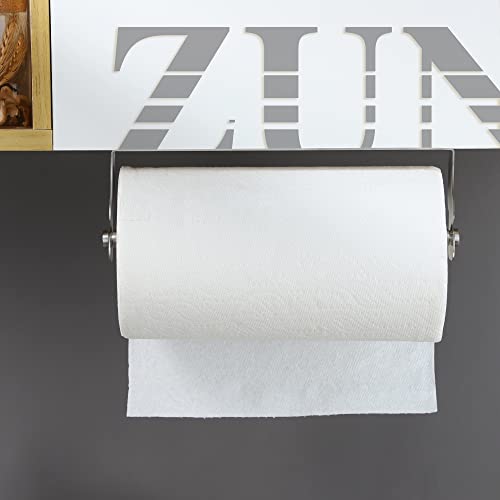 Image of ZUNTO Paper Towel Holder Cabinet Door or Under Cabinet, Self Adhesive Big Roll Holder Wall Mount, Stainless Steel