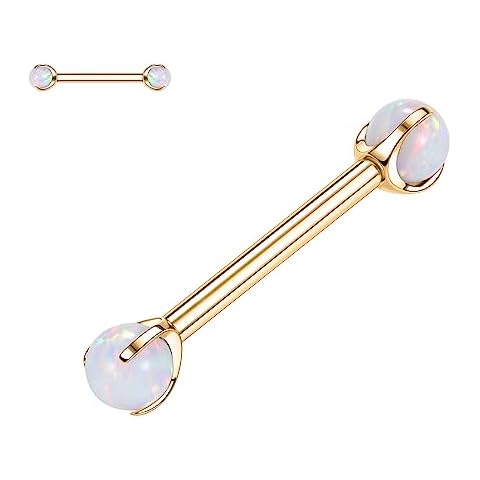 AROWRO 14G Internally Threaded Titanium Nipple Rings Cover