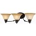 Hardware House Bristol Series 3 Light Oil Rubbed Bronze 24-1/2 Inch by 7-1/2 Inch Bath / Wall Lighting Fixture : 16-7307