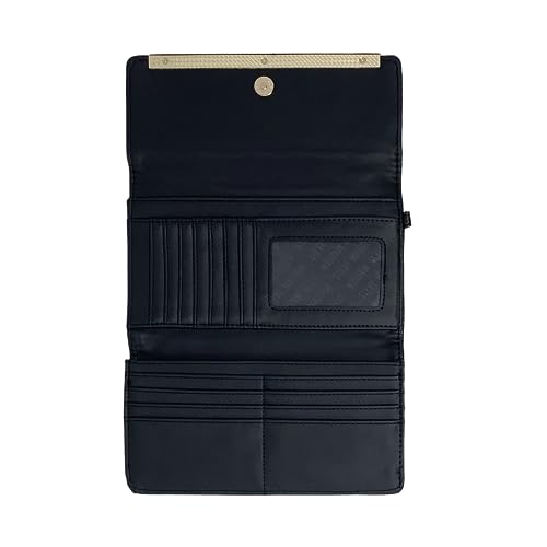 Image of Steve Madden QUILTED CHECKBOOK Wristlet Wallet (BLACK)