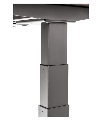 Image of Stand Up Desk Store Solid Wood Top Electric Adjustable Height Standing Desk with Programmable Memory (Charcoal Frame /Walnut Top, 60 inch Wide)