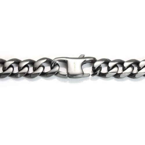 TruTi Gunmetal Grey Titanium 7MM Curb Link Bracelet2