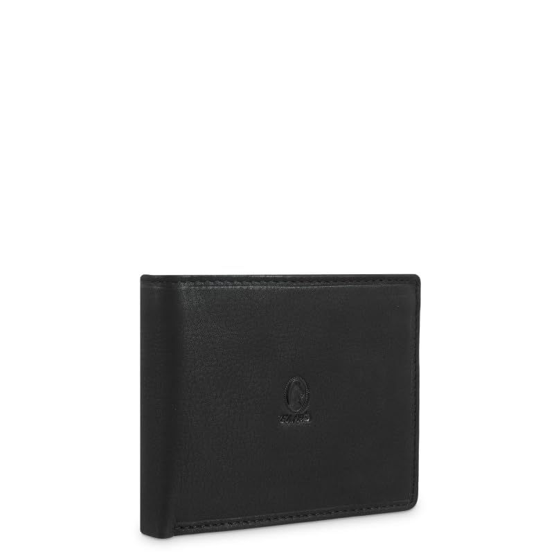 Genérico EL Potro Cartera Hombre Durango, Piel Vacuno, Soft, 11 x 9 x 2 cm, Herrajes Plateados (Negro)