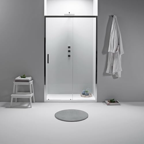 Porta Doccia Nicchia Scorrevole 140 x 190 cm - Vetro Temperato 6 mm, Trasparente, Profilo Cromato, Chiusura Magnetica e Sistema Antigoccia - Facile da Installare e Pulire