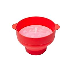 LYOR - Pipoqueira para Micro-Ondas de Silicone Vermelha 20cm x 24cm x 15cm