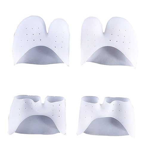 OSOLADY 2Pairs Toe Protectors and Splints Toe Separator for Ballet Dancers One White Closed One White Open Foot Corrector Toe Cushions for Feet Care Tool