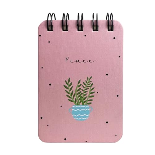Image of Spiral Pocket Notebook (7.5 x 11 cm) | Cute Mini Notepad | Small Handy Notebook for School, Office & Personal Notes (Peace)