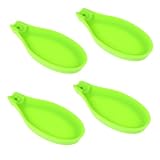 COLLBATH 4pcs Spoon Rest and Saucer Plates Non- Kitchen Utensil Holders for Ladles Spatulas and Cooking Tools Easy to Clean and Store for All Cooking Spaces