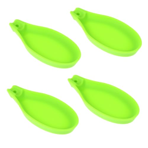 COLLBATH 4pcs Spoon Rest and Saucer Plates Non- Kitchen Utensil Holders for Ladles Spatulas and Cooking Tools Easy to Clean and Store for All Cooking Spaces