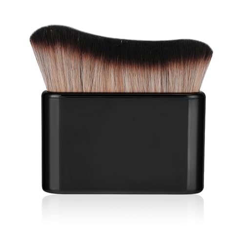 Brocha Maquillaje De 1 Pieza Con Brocha Base Maquillaje De Fibra Sintética Para Maquillaje Facial Y Corporal Brocha Kabuki Para Autobronceador, Maquillaje, Base LíQuida Y Más (negro)