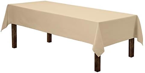 Gee Di Moda Rectangle Tablecloth - 60 x 102 Inch | Beige Rectangular Table Cloth for 6 Foot Table in Washable Polyester | Great for Buffet Table, Parties, Holiday Dinner, Wedding & Baby Shower