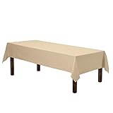 Gee Di Moda Rectangle Tablecloth - 60 x 102 Inch - Beige Rectangular Table Cloth for 6 Foot Table in Washable Polyester - Great for Buffet Table, Parties, Holiday Dinner, Wedding & More
